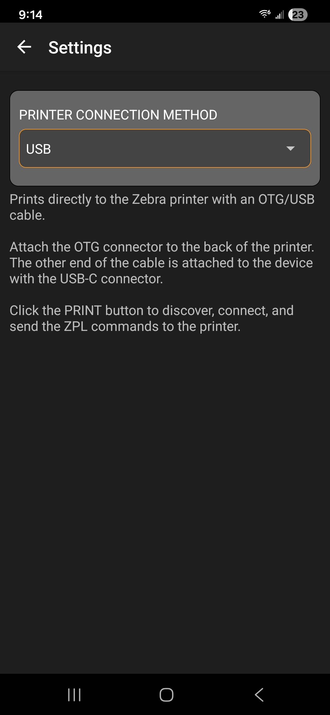 LabelForge printer connection method