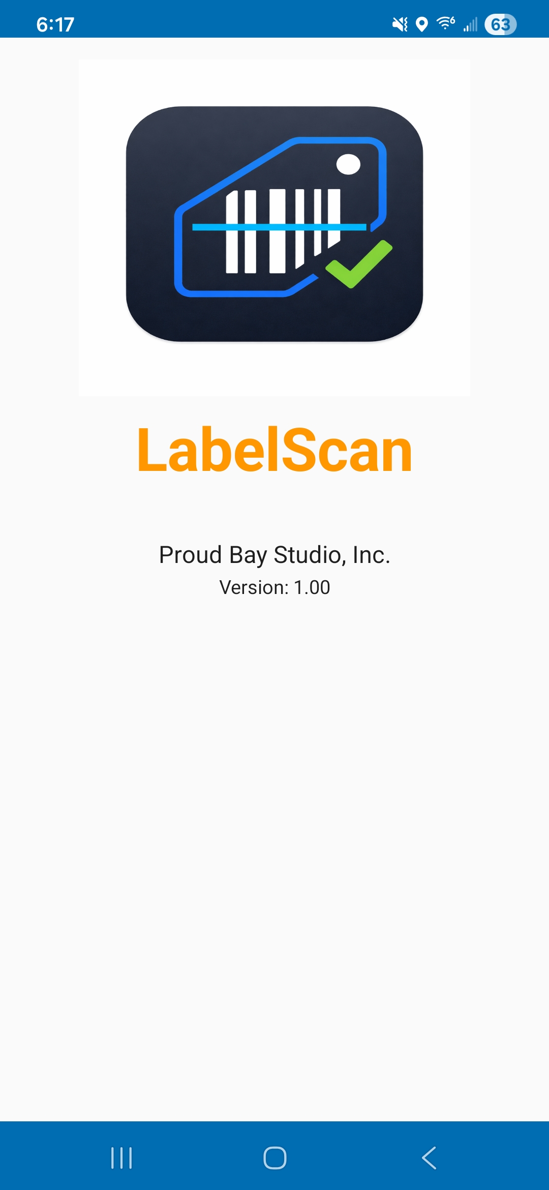 LabelScan login screen