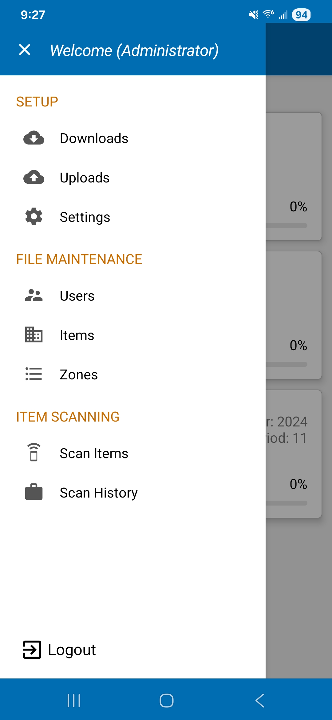 LabelScan Drawer menu
